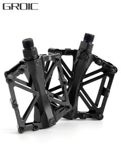 اشتري Mountain Road Bicycle Flat Bike Pedals 9/16 for MTB with 16 Anti-Skid Pins -Universal Lightweight Aluminum Alloy Platform Pedal في الامارات