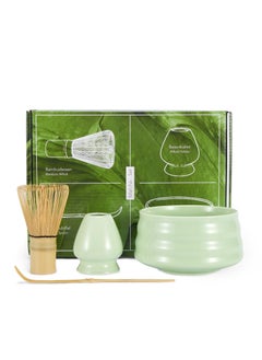 Buy Matcha Set - Matcha Whisk (Chasen), Traditional Scoop (Chashaku), Whisk Holder, Matcha Bowl - The Perfect Bamboo Matcha Kit to Prepare a Traditional Cup of Japanese Matcha Tea (Green) in UAE