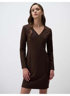 Buy V Neck Long Sleeve Mini Dress in Egypt