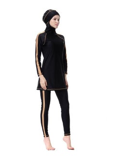 Buy Sun Protection Conservative Swimwear Burkinis Black/Brown in UAE