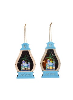 اشتري Ramadan Kareem Wooden Lantern With Light 4x17.5cm of Cozy Brilliance في الامارات