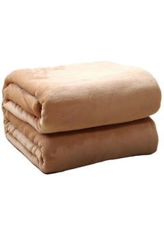 Buy Fleece Blanket, Super Soft Bed Blanket Plush Cozy Fuzzy Lightweight Flannel Blankets for Bed, Sofa, Couch, Travel, Camping (Brown, 150x200CM) in Saudi Arabia