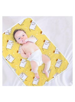 Buy Portable Changing Pad Waterproof Baby Changing Pad Babies Diaper Changing Mat Cover Foldable Absorbent Mats for Home and Outdoor (Yellow） in Saudi Arabia