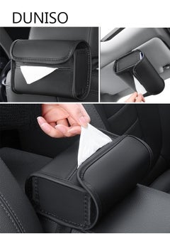 اشتري Car Sun Visor Tissue Box Holder Paper Towel Napkin Box Cover Seat Back Bracket Portable Car Mount Organizer Car Accessories في الامارات