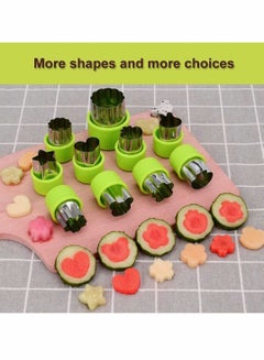 اشتري Vegetable Cutter Shapes Set Fruit Mini Pie and Cookie Stamps Mold Decorative Food for Kids Baking Supplement Tools Accessories Crafts Kitchen Green 9 Pcs في السعودية