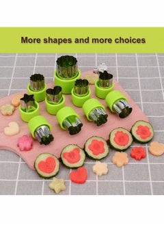 اشتري Vegetable Cutter Shapes Set Fruit Mini Pie and Cookie Stamps Mold Decorative Food for Kids Baking Supplement Tools Accessories Crafts Kitchen Green 9 Pcs في الامارات