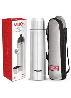 اشتري Milton Thermosteel Flip Lid 750, Double Walled Vacuum Insulated 750 ml | 25 oz | 24 Hours Hot and Cold Water Bottle with Cover, Stainless Steel, BPA Free, Food Grade, Leak Proof | Silver في السعودية