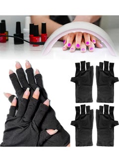 Buy 2 Pairs UV Protection Gloves For Gel Nail Lamp, Skin Care Anti UV Light Gloves For Making Gel Nail Manicures, Fingerless Gloves For Protecting Hands From Nails UV Light in UAE