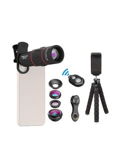 اشتري APEXEL APL-T18XBZJ5 Telephoto 4 in 1 Cellphone Lens Universal Kit 18X Mobile Phone Telephoto Lens 198° Fisheye Lens 0.63X Wide Angle 15X Macro Lens في السعودية