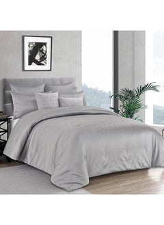 Buy Milan 7-Piece Comforter Set, Grey - 240x260 cm in UAE