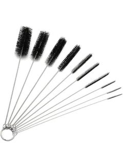 Buy Long Straw Brush Nylon Pipe Tube Cleaner 8.2inch 10 Different Diameters Set of 10 (Black) in Saudi Arabia