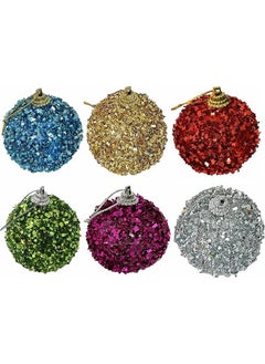 Buy 6 Pcs Sparkle Glitter Baubles For Christmas Tree in Egypt