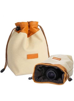 Buy Camera Bag Soft Drawstring Lens Bag, DSLR Shoulder Bag with Adjustable Strap Camera Gadget Bag, Lens Pouch Handbag, Portable Lightweight for Daily Photography Travel,Vintage Style (M) in UAE