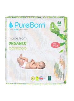 Buy Organic Bamboo Size 1 Diapers Upto 5 Kgs 68 Count in UAE