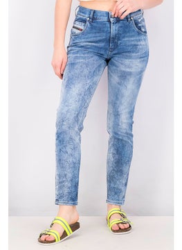 اشتري Women Regular Fit Plain Stretch Jeans, Blue في الامارات