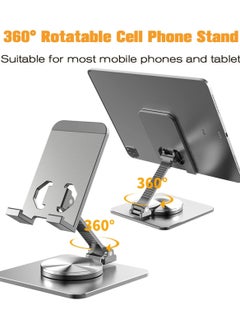 Buy Mobile holder suitable for all devices, 360 degree rotation, gray in Saudi Arabia