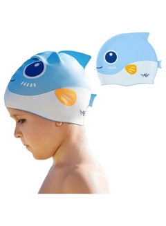 اشتري Kids Cartoon Fish Swim Caps, Children Elastic Swimming Hats Silicone Swimming Caps for Girls and Boys في السعودية