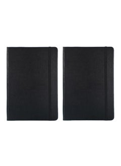 Buy 2 Pcs Hardcover Lined Notebooks A5 Writing Pads Black in UAE