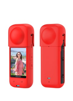 اشتري Silicone Case For Insta360 X4 Body Protective Cover with Lens Cap Anti-Slip Anti-Scratch Soft Protective Case for Insta 360 X4 Camera Accessories (Red) في الامارات