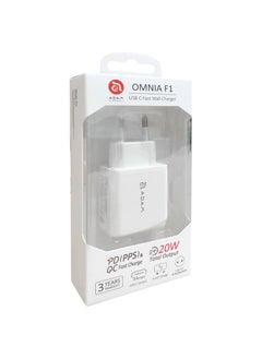 Buy ADAM ELEMENTS OMNIA F1 Fast wall Charger 20W White in Egypt