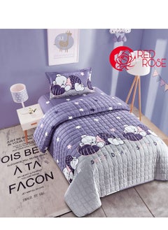 اشتري Compressed bed comforter set consisting of 3 pieces with children's drawings في السعودية