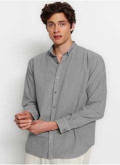 اشتري Gray Regular Fit 100% Cotton Linen Look Shirt TMNSS23GO00099 في مصر