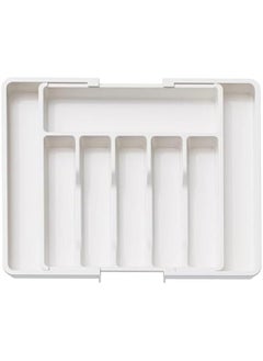 Buy Silverware Drawer Organizer,Expandable Utensil Tray for Kitchen,Adjustable Utensil Organizer,Cutlery Drawer Organizer for Forks,Knives,Multipurpose Kitchen Organizers and Storage (White) in UAE