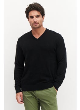 اشتري Men V Neck Long Sleeve Printed Sweatshirt, Black في الامارات