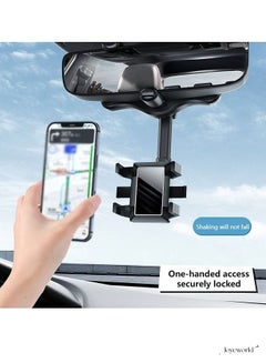 Buy Multifunctional 360° Rearview Mirror Phone Mount for Car in Saudi Arabia