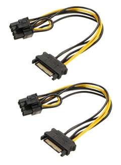 Buy 15-Pin SATA Male to 8 Pin (6+2 Pin) PCI-Express Female Video Card Power Adapter Cable (20CM/8inch, 2Pcs) in UAE