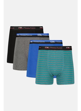 Buy Men 4 Pack Brand Logo Boxer Briefs, Black/Blue Combo in UAE