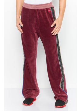 اشتري Men Regular Fit Textured Sweatpants, Maroon في الامارات