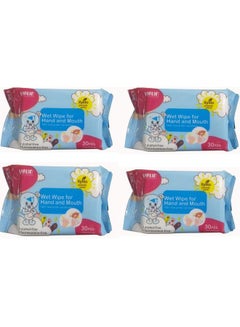 Buy Wet Wipes For Hand And Mouth 28 Pieces (Pack Of 4) in UAE