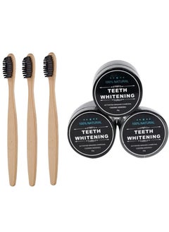 Buy 6 -Piece Teeth Whitening Powder Natural With Bamboo Toot Set in Saudi Arabia