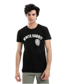 اشتري White Rabbit Finger Print Printed Pattern Short Sleeves T-Shirt في مصر