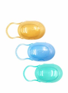 Buy 3 Pack Pacifier Case Food Grade Plastic Pacifier Nipple Holder Box Soother Dummy Storage Case for Travel and Home, Effectively Protect The Pacifier from Dust Dirt Debris and Bacteria in UAE