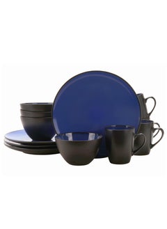 Buy GLAZED 12-Pieces Stoneware Dinnerware Set, Dinner Set, Kitchen Dinnerware Ceramic Crockery Set, Dinner Service Set for 4, Include 27.5cm Dinner Plate, Cereal Bowl, and Mug in UAE