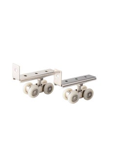 Buy Metal Sliding Track Closet, 2 Pcs Pocket Door Roller Wheel Set, Cabinet Sliding Door Pulley 4-Wheel in UAE