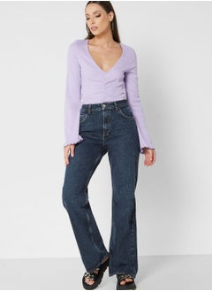 Buy High Waist Straight Jeans in UAE