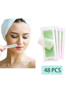 Buy 48 PCS Hair Removal Epilators, Fast and Effective Hair Removal Wax Strips for Face Eyebrows Upper Lip Cheeks Epilator Fast Painless Hair Removal Kit Suitable for All Skin Types in Saudi Arabia