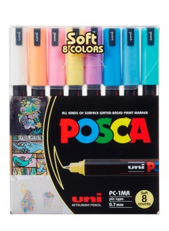 Buy Acrylic Paint Pens Soft Colors Set 8PCS Ultra fine size 0.7mm in UAE