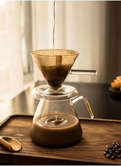 Buy V60 Glass Coffee Dripper With V60 Coffee Server Glass 600ml in Saudi Arabia