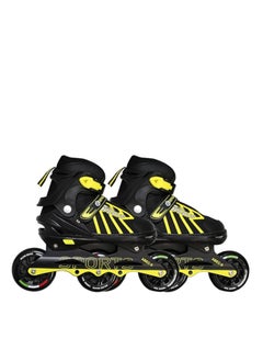 Buy Inline Adjustable Skates Small Size 29 EUR (UK 11.5) - 33 EUR (UK 2) for 3 to 6 Years | Aluminium Chassis and 100 mm Three Wheels | Skating Shoes in UAE