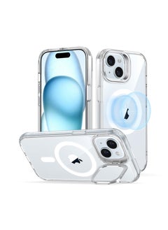 اشتري ESR for iPhone 15 Plus Case Cover, Compatible with MagSafe, Military-Grade Protective Case Cover, Built-In Stash Stand Phone Case, Scratch-Resistant Back Case, Classic Series, Clear في الامارات