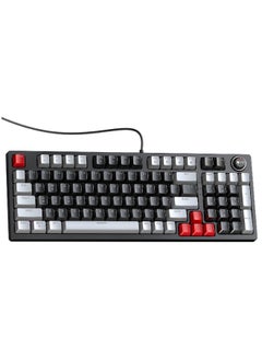 اشتري 80% Mechanical Gaming Keyboard LED Backlit Compact 97 Keys Wired Mechanical Keyboard With Volume Control Knob  Switch Keyboard for Gaming or Office في الامارات