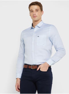 Buy Classic Self Design Pure Cotton Slim Fit Formal Shirt in UAE