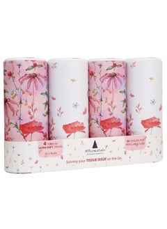 Buy Affosentials Car Tissue Box - Floral Fantasy - Travel Tissue Tube - Car Cup Holder Tissue - Round Tissue Box - pack of 4 in UAE