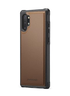 Buy CaseMe Phone Case Compatible with Samsung Galaxy Note 10 Plus Luxury PU Leather Back Cover Cover Compatible with Samsung Galaxy Note 10 Plus - Brown in Egypt