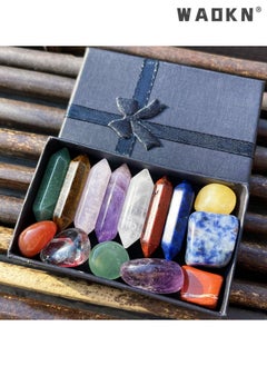 Buy Crystal Gifts, Premium Healing Crystals - 7 Chakra Set Tumbled Stones, 7 Chakra Stone Set Meditation Stone Yoga Amulet With Gift,Double Pointed Stone Tiger Eye Amethyst Powder Crystal Handicraft in UAE