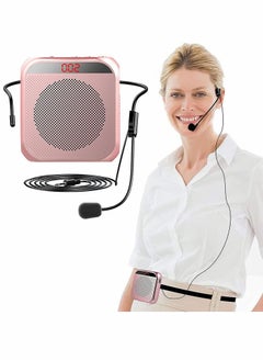 Buy Voice Amplifier with Wired Microphone Headset, Portable Rechargeable Pa System Speaker Personal Speech Amplifier, Loudspeaker for Teachers Tour Guides Coaches Metting Yoga Fitness in UAE